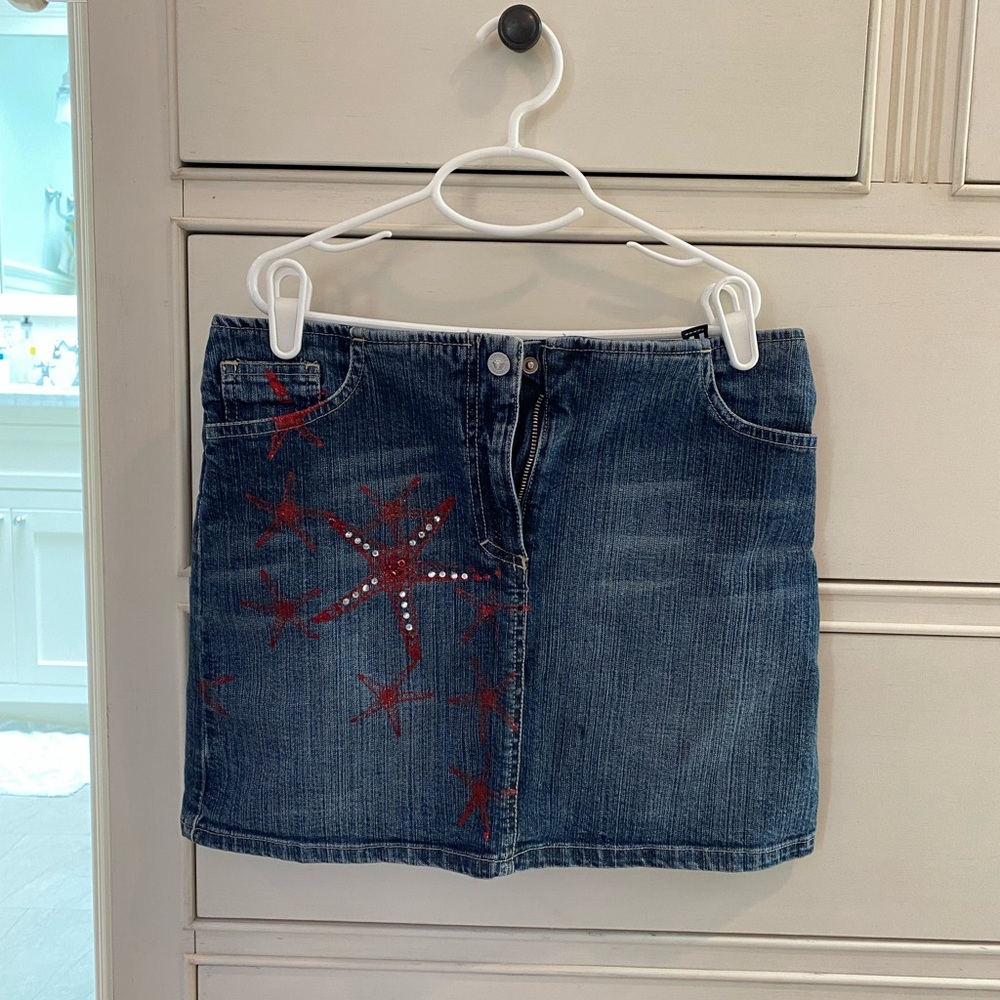 starfish versace denim skirt in size small!!